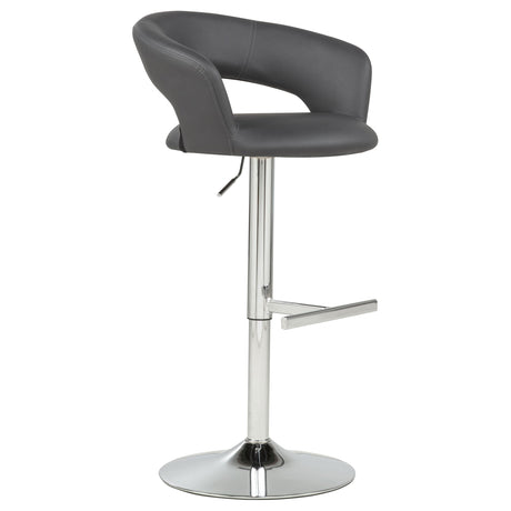 Travia Grey And Chrome Adjustable Leatherette Swivel Bar Stool by Coaster at Eve Furniture