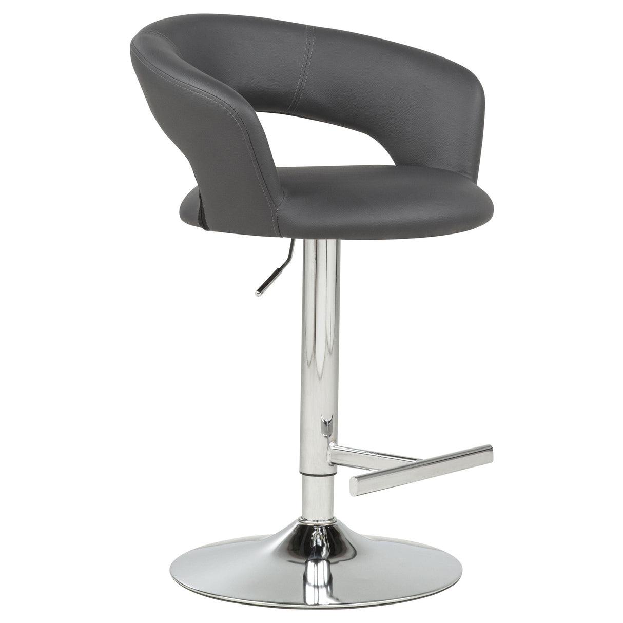 Travia Grey And Chrome Adjustable Leatherette Swivel Bar Stool by Coaster at Eve Furniture