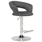 Travia Grey And Chrome Adjustable Leatherette Swivel Bar Stool by Coaster at Eve Furniture