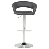 Travia Grey And Chrome Adjustable Leatherette Swivel Bar Stool by Coaster at Eve Furniture