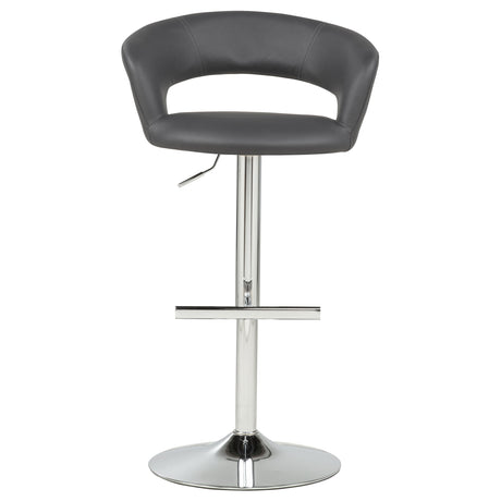 Travia Grey And Chrome Adjustable Leatherette Swivel Bar Stool by Coaster at Eve Furniture