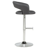 Travia Grey And Chrome Adjustable Leatherette Swivel Bar Stool by Coaster at Eve Furniture