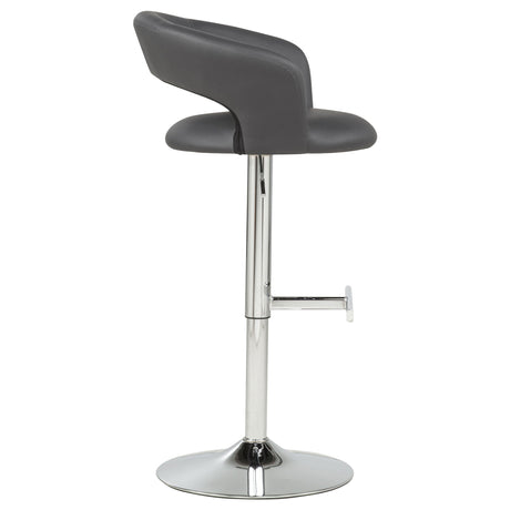 Travia Grey And Chrome Adjustable Leatherette Swivel Bar Stool by Coaster at Eve Furniture