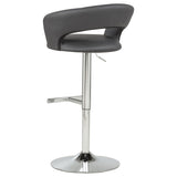 Travia Grey And Chrome Adjustable Leatherette Swivel Bar Stool by Coaster at Eve Furniture