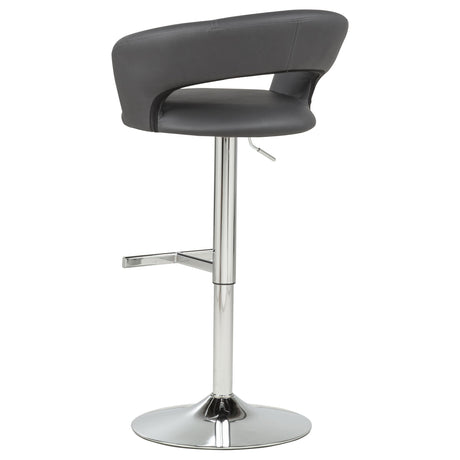 Travia Grey And Chrome Adjustable Leatherette Swivel Bar Stool by Coaster at Eve Furniture