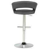 Travia Grey And Chrome Adjustable Leatherette Swivel Bar Stool by Coaster at Eve Furniture