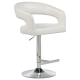 Travia Ivory Leatherette Upholstered Adjustable Bar Stool by Coaster at Eve Furniture