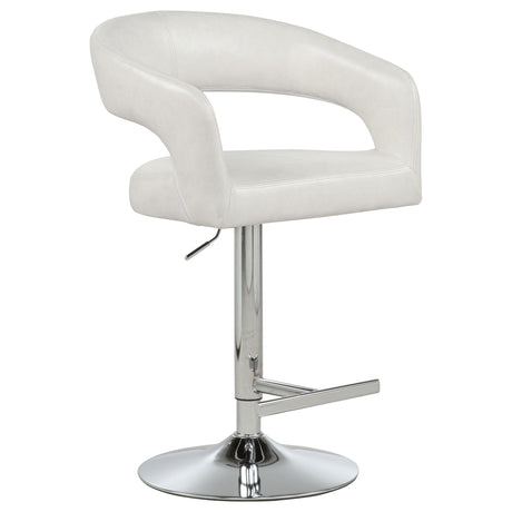 Travia Ivory Leatherette Upholstered Adjustable Bar Stool by Coaster at Eve Furniture