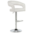 Travia Ivory Leatherette Upholstered Adjustable Bar Stool by Coaster at Eve Furniture