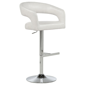 Travia Ivory Leatherette Upholstered Adjustable Bar Stool by Coaster at Eve Furniture