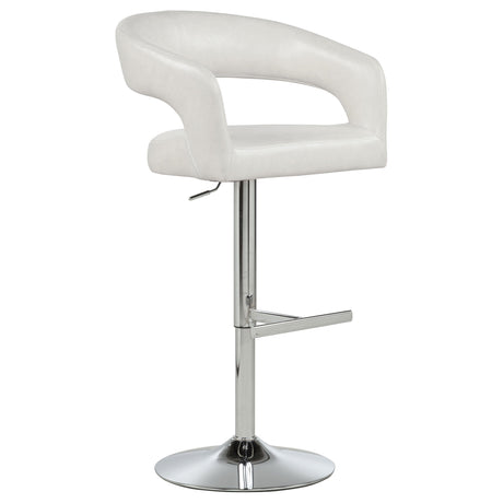 Travia Ivory Leatherette Upholstered Adjustable Bar Stool by Coaster at Eve Furniture