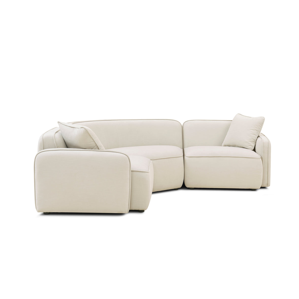 Travie 3-Piece Sand Upcycled Linen Modular L-Sectional by TOV Furniture at Eve Furniture