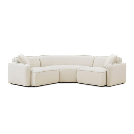 Travie 3-Piece Sand Upcycled Linen Modular L-Sectional by TOV Furniture at Eve Furniture