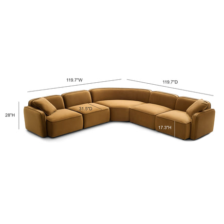 Travie 5-Piece Modular Large L-Sectional by TOV Furniture at Eve Furniture