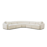 Travie 5-Piece Sand Upcycled Linen Modular Large L-Sectional by TOV Furniture at Eve Furniture