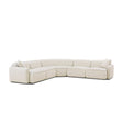 Travie 5-Piece Sand Upcycled Linen Modular Large L-Sectional by TOV Furniture at Eve Furniture