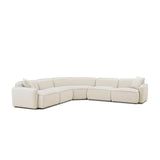 Travie 5-Piece Sand Upcycled Linen Modular Large L-Sectional by TOV Furniture at Eve Furniture