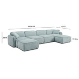Travie Performance Corduroy Velvet 6-Piece Modular U-Sectional by TOV Furniture at Eve Furniture