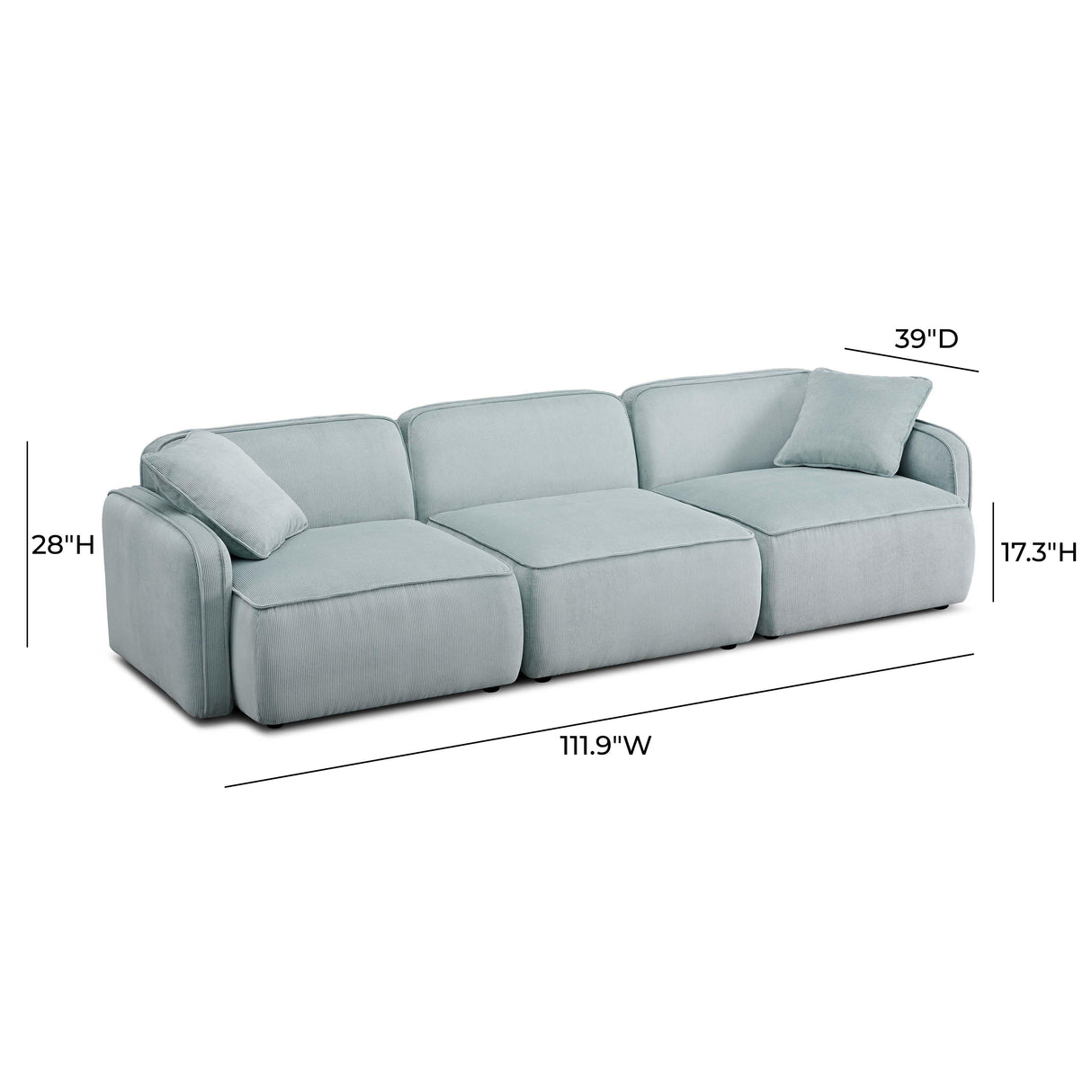 Travie Performance Corduroy Velvet Modular Sofa by TOV Furniture at Eve Furniture