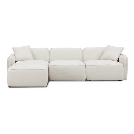 Travie Sand Upcycled Linen 4-Piece Modular Sectional by TOV Furniture at Eve Furniture