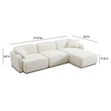Travie Sand Upcycled Linen 4-Piece Modular Sectional by TOV Furniture at Eve Furniture