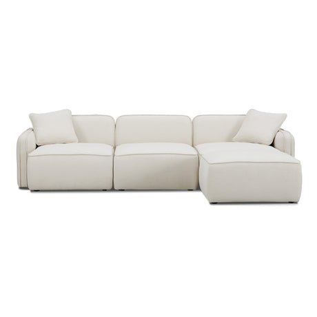 Travie Sand Upcycled Linen 4-Piece Modular Sectional by TOV Furniture at Eve Furniture