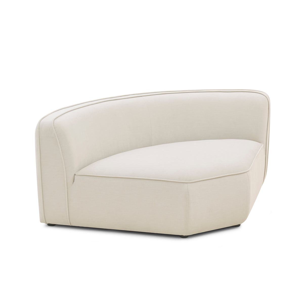 Travie Sand Upcycled Linen Wedge Corner Chair by TOV Furniture at Eve Furniture