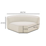 Travie Sand Upcycled Linen Wedge Corner Chair by TOV Furniture at Eve Furniture