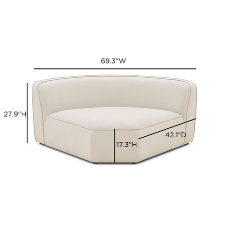 Travie Sand Upcycled Linen Wedge Corner Chair by TOV Furniture at Eve Furniture