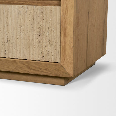 Travona Oak Wood w/ Travertine 6 Drawer Dresser by Mercana at Eve Furniture