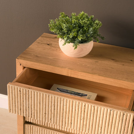 Travona Oak Wood w/ Travertine 6 Drawer Dresser by Mercana at Eve Furniture