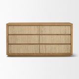 Travona Oak Wood w/ Travertine 6 Drawer Dresser by Mercana at Eve Furniture