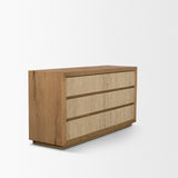 Travona Oak Wood w/ Travertine 6 Drawer Dresser by Mercana at Eve Furniture