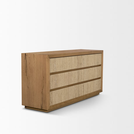 Travona Oak Wood w/ Travertine 6 Drawer Dresser by Mercana at Eve Furniture