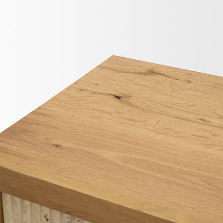 Travona Oak Wood w/ Travertine 6 Drawer Dresser by Mercana at Eve Furniture