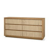 Travona Oak Wood w/ Travertine 6 Drawer Dresser by Mercana at Eve Furniture