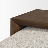 Trayden Gray Fabric w/ Brown Slider Top Coffee Table 55.0X 37.0X 46.0 (cm) by Mercana at Eve Furniture