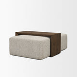 Trayden Gray Fabric w/ Brown Slider Top Coffee Table 55.0X 37.0X 46.0 (cm) by Mercana at Eve Furniture