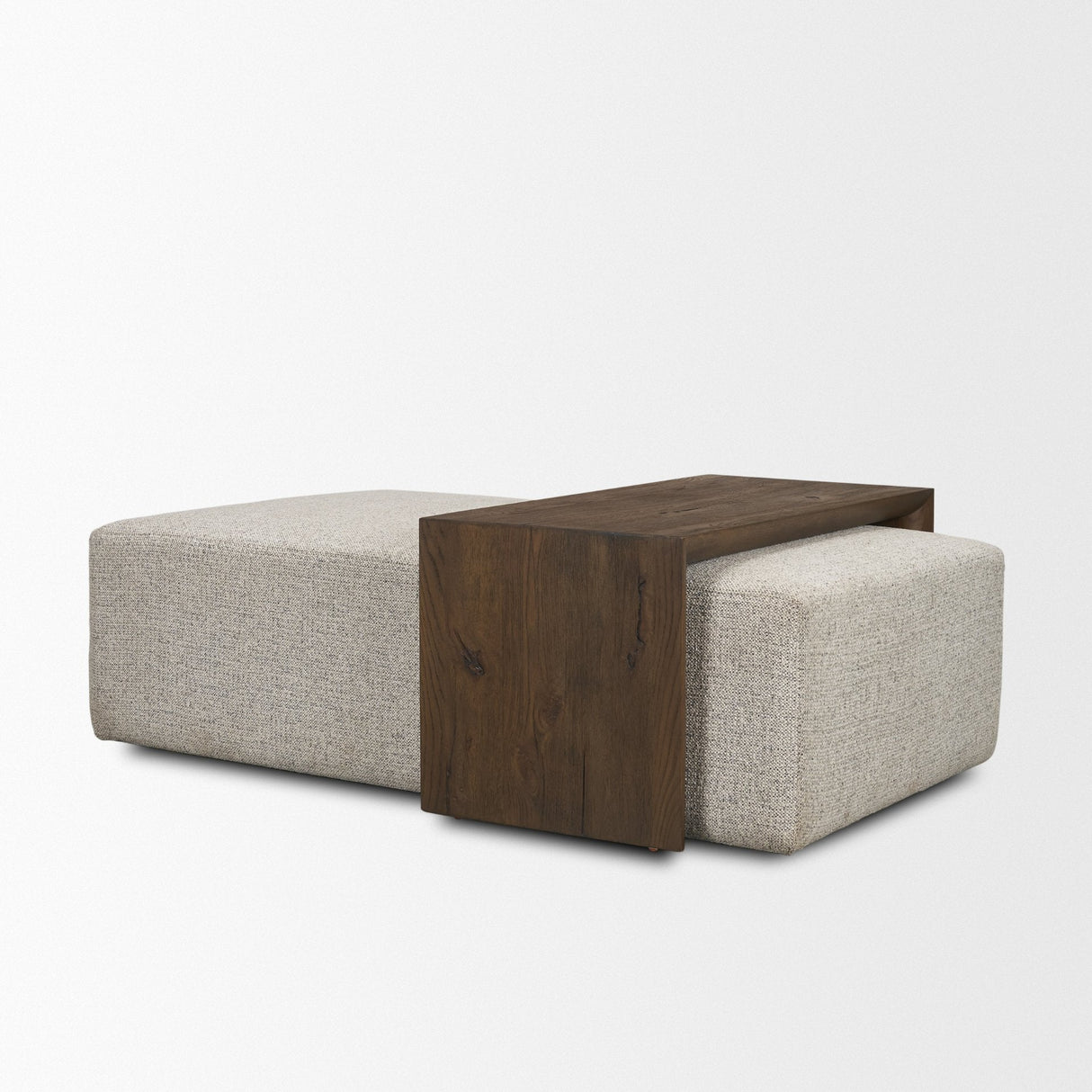 Trayden Gray Fabric w/ Brown Slider Top Coffee Table 55.0X 37.0X 46.0 (cm) by Mercana at Eve Furniture