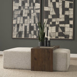 Trayden Gray Fabric w/ Brown Slider Top Coffee Table (cm) by Mercana at Eve Furniture