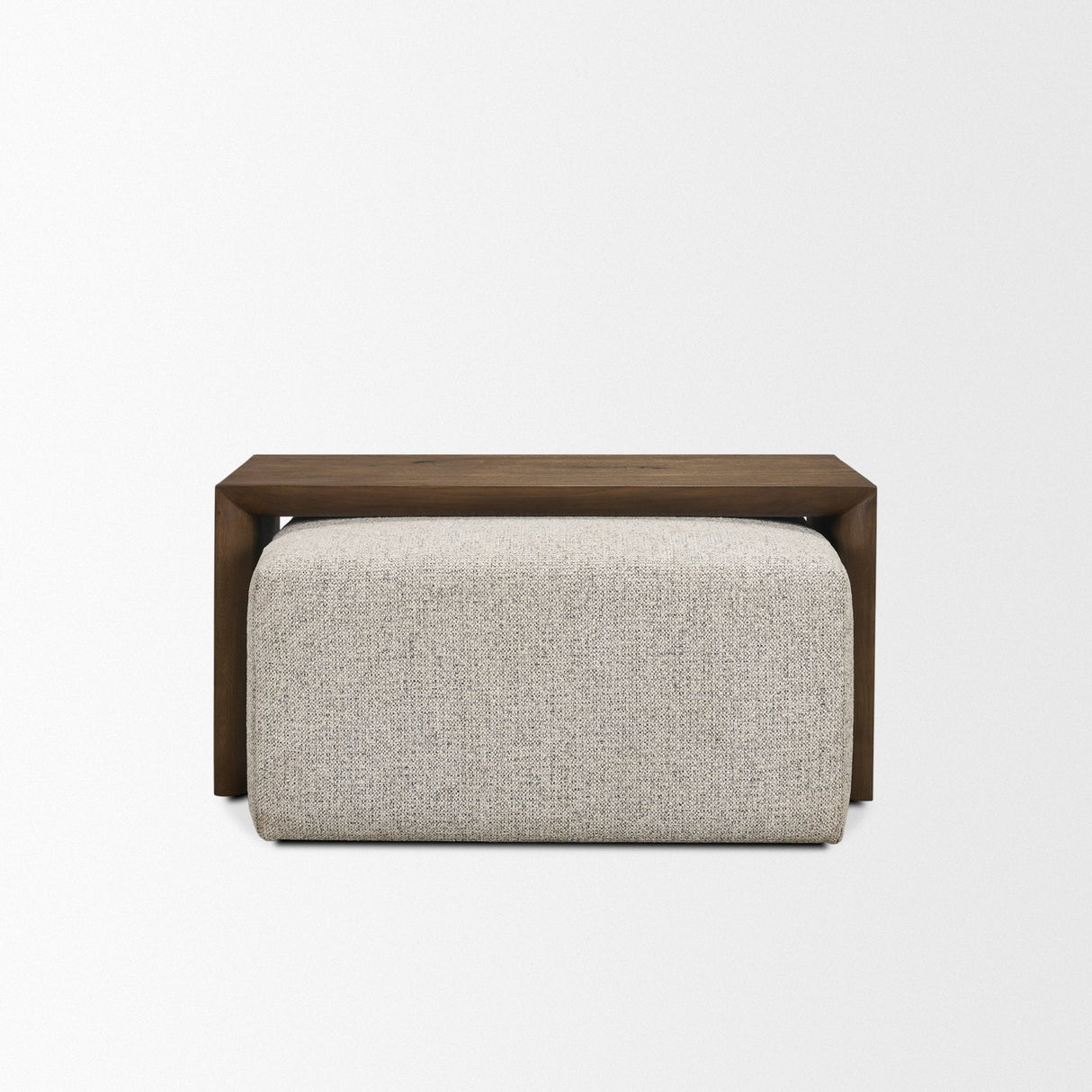 Trayden Gray Fabric w/ Brown Slider Top Coffee Table (cm) by Mercana at Eve Furniture
