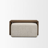 Trayden Gray Fabric w/ Brown Slider Top Coffee Table (cm) by Mercana at Eve Furniture
