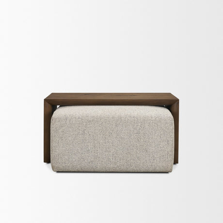 Trayden Gray Fabric w/ Brown Slider Top Coffee Table (cm) by Mercana at Eve Furniture