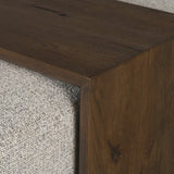 Trayden Gray Fabric w/ Brown Slider Top Coffee Table (cm) by Mercana at Eve Furniture