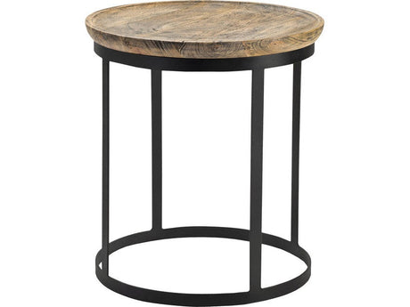 Traymore Black/Brown Side Table by Crestview at Eve Furniture