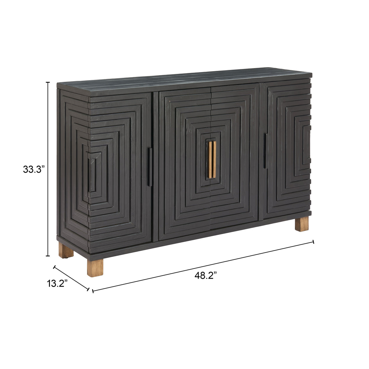 Trazo Black Cabinet by Zuomod at Eve Furniture