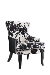 Trea Black/White Cowhide Print Accent Chair