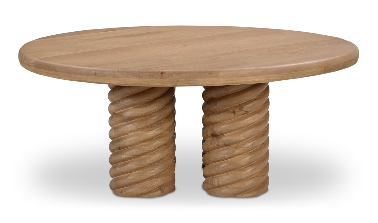 Treccia Oak Round Coffee Table Oak by MOES at Eve Furniture
