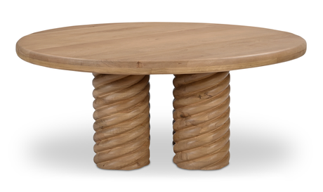 Treccia Oak Round Coffee Table Oak by MOES at Eve Furniture