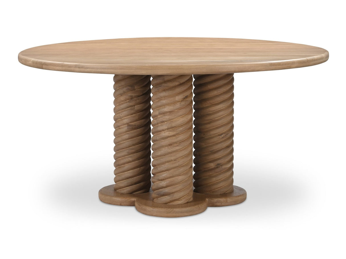 Treccia Oak Round Dining Table by MOES at Eve Furniture